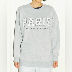 H&M Paris sweatshirt size large, grey with white
